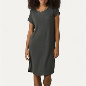 PRANA Sage Green Midi Dress with Pocket